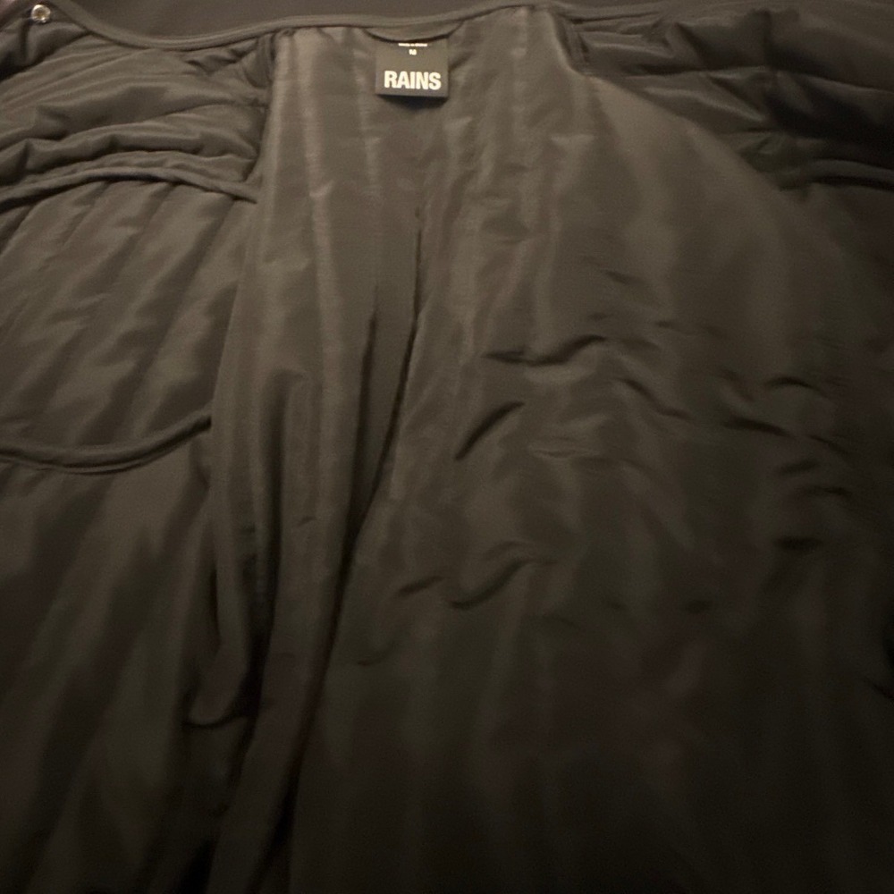 RAINS Banja Liner Bomber Jacket Black Quilted Padded Snap Front Women's Size M - Picture 6 of 10